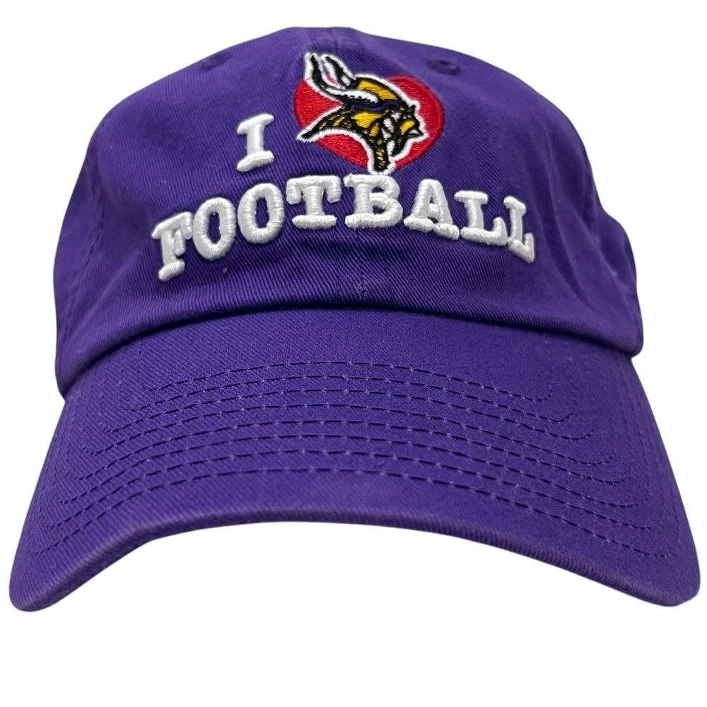 Minnesota Vikings "I Love Football" Adjustable Purple Cotton Football Cap by NFL
